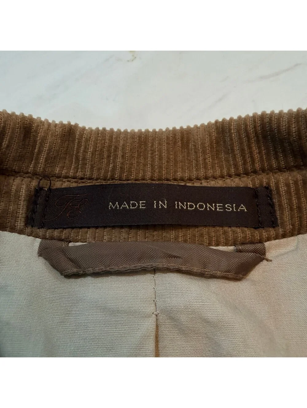 Tasso Elba Men's M 39-41 Brown Corduroy Blazer Old Money Style 100% Cotton
